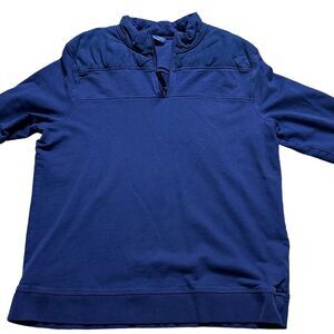 VINTAGE LE TIGRE Men’s Blue Quarter Zip Long Sleeve Polo Style Sweatshirt Size L